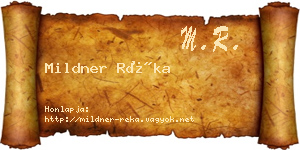 Mildner Réka névjegykártya